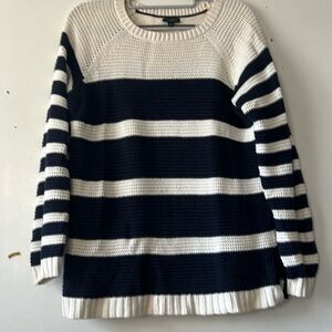 Talbots navy and white knit sweater size M